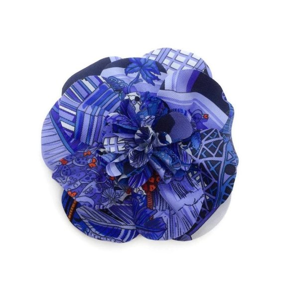 Hermes Accessories - Hermès Marine Flora Twill De Soie Clip
